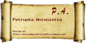 Petruska Antonietta névjegykártya